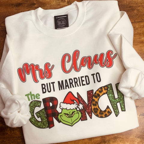 Mrs Claus married to the Green Guy Graphic Tee