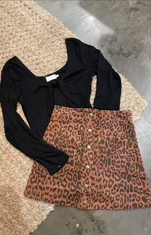 Rust Leopard Skirt