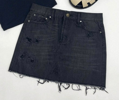 Blacktop Denim Skirt