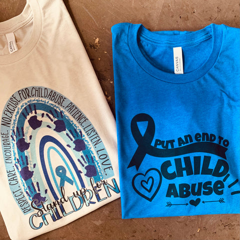 Child abuse awareness graphic tee