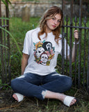 Floral Horror Halloween Graphic Tee