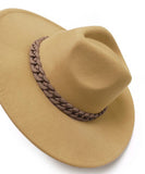 Wide Brim Hat with Matte Chain