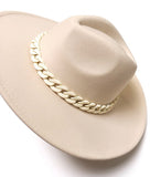 Wide Brim Hat with Matte Chain