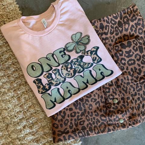 One Lucky Mama graphic tee