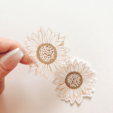 MINI CLEAR Artsy Fall Sunflower Stickers